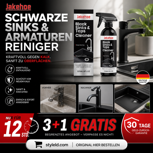 🚿🔥Spray für schwarze Waschbecken und Wasserhähne, Spray zur Entfernung hartnäckiger Wasserflecken