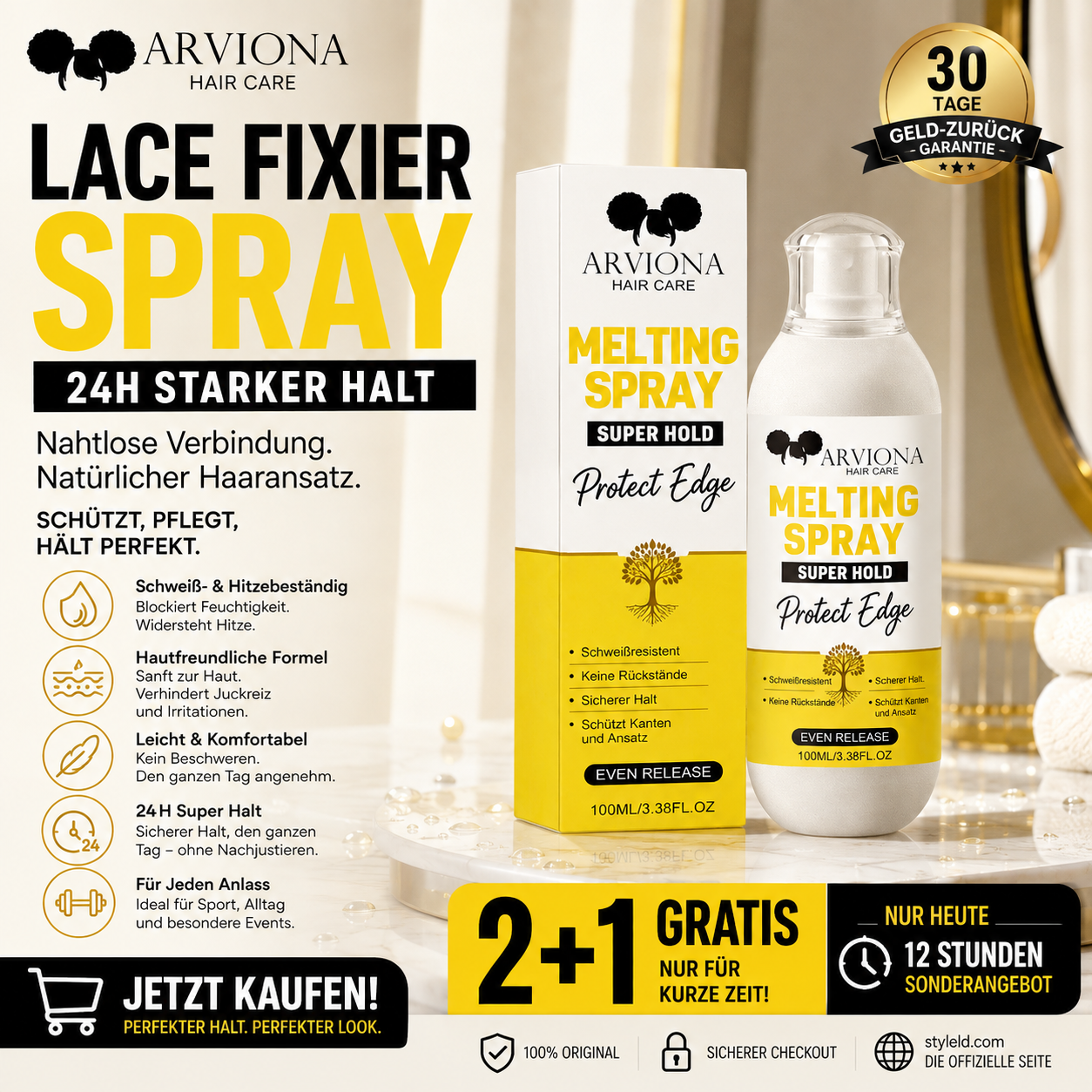 Stark Haftender Lace Melting Spray