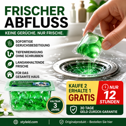 🏠💧 50 % Rabatt! Abfluss‑Deodorant‑Tabs – Bio‑Enzym‑Formel neutralisiert Gerüche direkt an der Quelle. Sofortiger Frischeduft, ohne aggressive Chemikalien. Verabschieden Sie sich von unangenehmen Gerüchen. 🚰✅