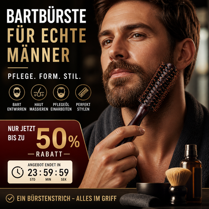 🧔50% RABATT⏰Viking‑Bartbürste, handlich hochdichte Borsten, ideale Bartpflege für Männer✨