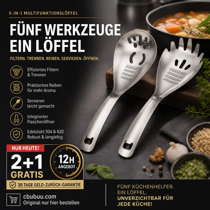 🥄 50% RABATT! 🍳 Multifunktionaler Edelstahl-Küchenlöffel – Vielseitig, robust & leicht zu reinigen – Ideal für Kochen, Servieren & Abtropfen ✨
