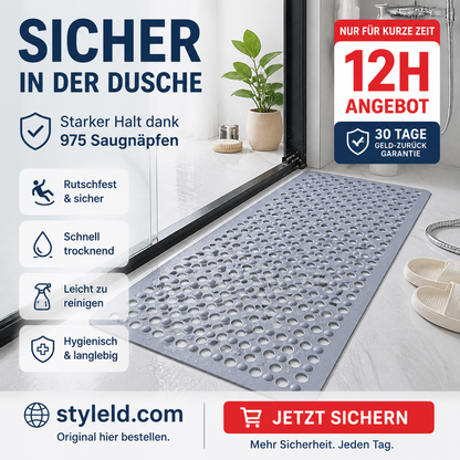 🚿 50% RABATT! 🛁 Rutschfeste Badezimmermatte mit Saugnäpfen – Ideal Für Dusche, Bad & WC, Schützt Vor Stürzen & Leicht Zu Reinigen 🧼