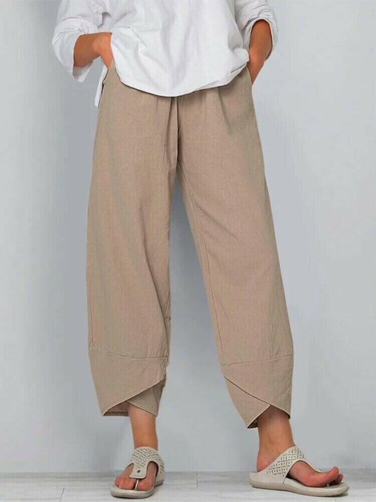 👖Jetzt 59 % Rabatt!✨Vintage-Hose mit asymmetrischem Gummibund und Taschen – Einzigartiges Design, bequeme Passform und funktionaler Stil🌸