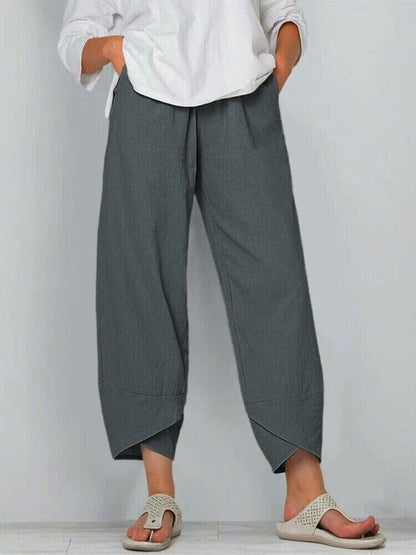 👖Jetzt 59 % Rabatt!✨Vintage-Hose mit asymmetrischem Gummibund und Taschen – Einzigartiges Design, bequeme Passform und funktionaler Stil🌸