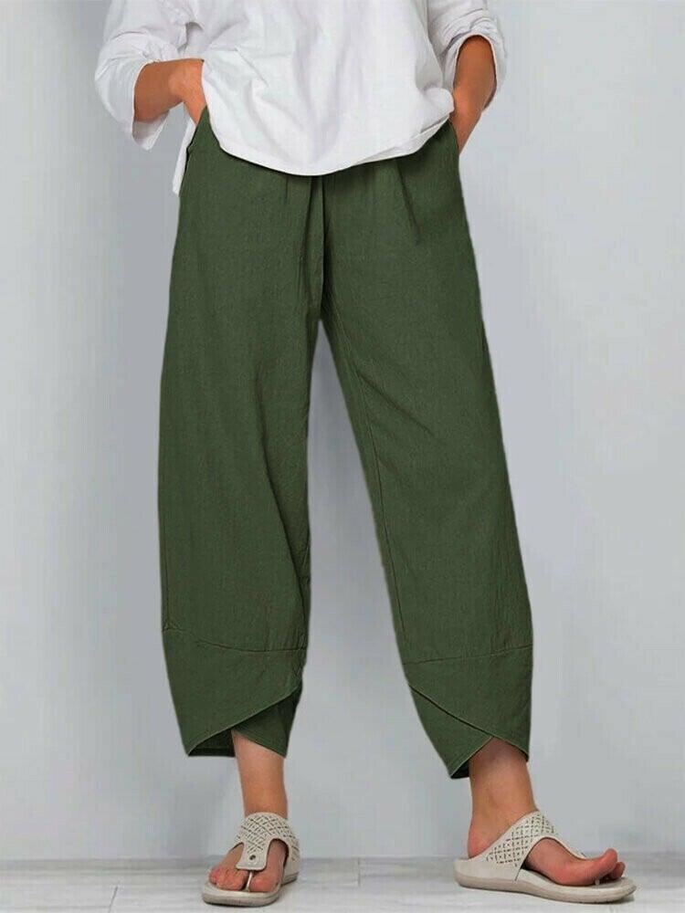 👖Jetzt 59 % Rabatt!✨Vintage-Hose mit asymmetrischem Gummibund und Taschen – Einzigartiges Design, bequeme Passform und funktionaler Stil🌸