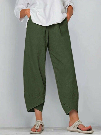 👖Jetzt 59 % Rabatt!✨Vintage-Hose mit asymmetrischem Gummibund und Taschen – Einzigartiges Design, bequeme Passform und funktionaler Stil🌸